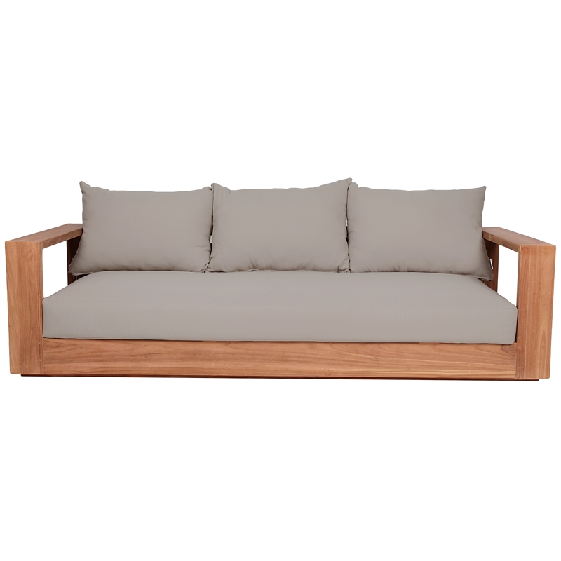 Meridian Furniture Tulum Grey Water Resisting Outdoor Sofa