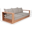 Meridian Furniture Tulum Grey Water Resisting Outdoor Sofa
