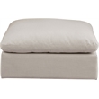 Meridian Furniture Comfy Beige Linen Textured Fabric Ottoman