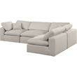 Meridian Furniture Comfy Beige Linen Textured Fabric 4-Pc. Modular Sectional