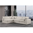 Meridian Furniture Comfy Beige Linen Textured Fabric 4-Pc. Modular Sectional