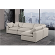 Meridian Furniture Comfy Beige Linen Textured Fabric 4-Pc. Modular Sectional