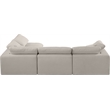 Meridian Furniture Comfy Beige Linen Textured Fabric 4-Pc. Modular Sectional