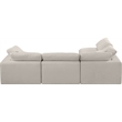 Meridian Furniture Comfy Beige Linen Textured Fabric 4-Pc. Modular Sectional