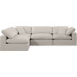 Meridian Furniture Comfy Beige Linen Textured Fabric 4-Pc. Modular Sectional