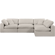 Meridian Furniture Comfy Beige Linen Textured Fabric 4-Pc. Modular Sectional