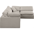 Meridian Furniture Comfy Beige Linen Textured Fabric 4-Pc. Modular Sectional