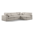 Meridian Furniture Comfy Beige Linen Textured Fabric 4-Pc. Modular Sectional