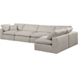 Meridian Furniture Comfy Beige Linen Textured Fabric 5-Pc. Modular Sectional