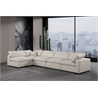 Meridian Furniture Comfy Beige Linen Textured Fabric 5-Pc. Modular Sectional