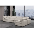Meridian Furniture Comfy Beige Linen Textured Fabric 5-Pc. Modular Sectional