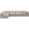 Meridian Furniture Comfy Beige Linen Textured Fabric 5-Pc. Modular Sectional