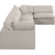 Meridian Furniture Comfy Beige Linen Textured Fabric 5-Pc. Modular Sectional