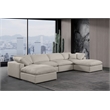 Meridian Furniture Comfy Beige Linen Textured Fabric 6-Pc. Modular Sectional