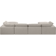 Meridian Furniture Comfy Beige Linen Textured Fabric 6-Pc. Modular Sectional