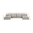 Meridian Furniture Comfy Beige Linen Textured Fabric 6-Pc. Modular Sectional