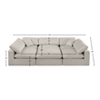 Meridian Furniture Comfy Beige Linen Textured Fabric 6-Pc. Modular Sectional