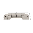 Meridian Furniture Comfy Beige Linen Textured Fabric 6-Pc. Modular Sectional