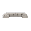 Meridian Furniture Comfy Beige Linen Textured Fabric 7-Pc. Modular Sectional
