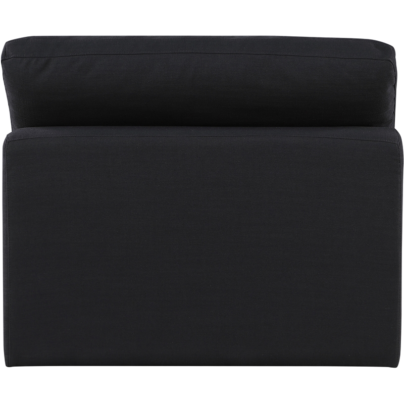 Meridian Furniture Comfy Black Linen Textured Fabric Armless Chair