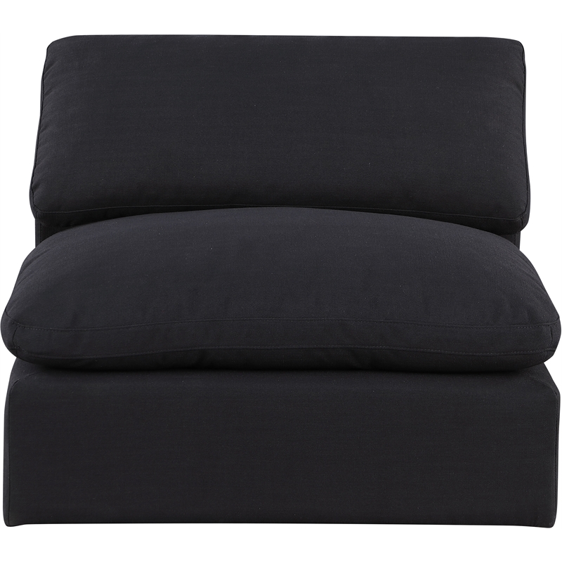 Meridian Furniture Comfy Black Linen Textured Fabric Armless Chair
