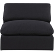 Meridian Furniture Comfy Black Linen Textured Fabric Armless Chair
