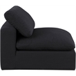 Meridian Furniture Comfy Black Linen Textured Fabric Armless Chair
