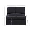 Meridian Furniture Comfy Black Linen Textured Fabric Armless Chair