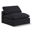 Meridian Furniture Comfy Black Linen Textured Fabric Armless Chair
