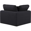 Meridian Furniture Comfy Black Linen Textured Fabric Corner Chair