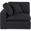 Meridian Furniture Comfy Black Linen Textured Fabric Corner Chair