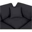 Meridian Furniture Comfy Black Linen Textured Fabric Corner Chair
