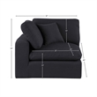 Meridian Furniture Comfy Black Linen Textured Fabric Corner Chair