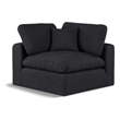 Meridian Furniture Comfy Black Linen Textured Fabric Corner Chair