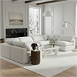 Meridian Furniture Comfy White Linen Textured Fabric 6-Pc. Modular Sectional