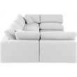 Meridian Furniture Comfy White Linen Textured Fabric 6-Pc. Modular Sectional