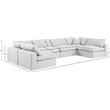 Meridian Furniture Comfy White Linen Textured Fabric 6-Pc. Modular Sectional