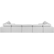 Meridian Furniture Comfy White Linen Textured Fabric 7-Pc. Modular Sectional