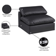 Meridian Furniture Comfy Black Vegan Leather Armless Chair