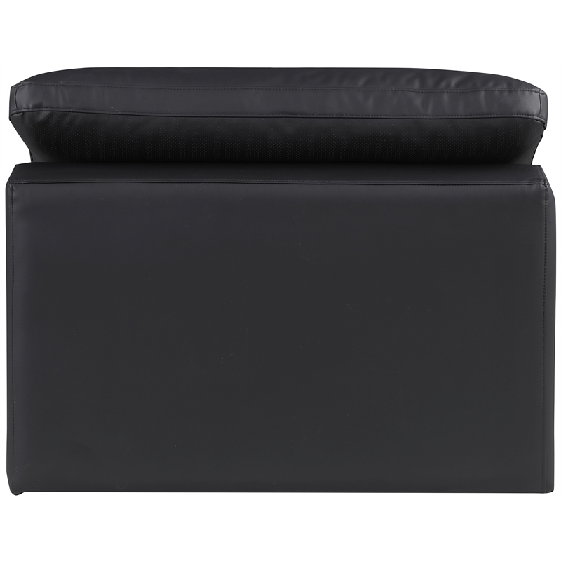 Meridian Furniture Comfy Black Vegan Leather Armless Chair