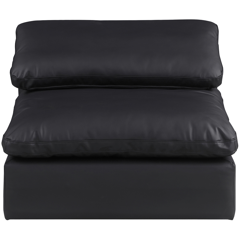 Meridian Furniture Comfy Black Vegan Leather Armless Chair