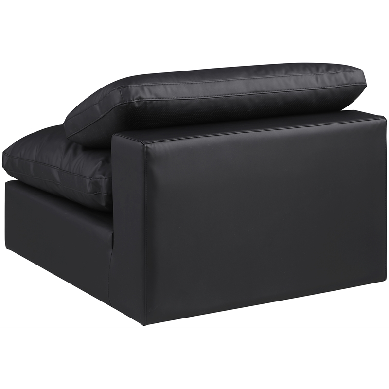 Meridian Furniture Comfy Black Vegan Leather Armless Chair