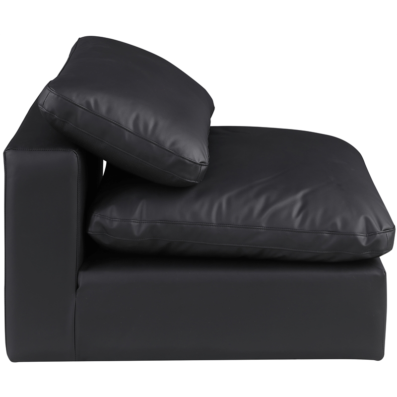 Meridian Furniture Comfy Black Vegan Leather Armless Chair