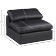 Meridian Furniture Comfy Black Vegan Leather Armless Chair