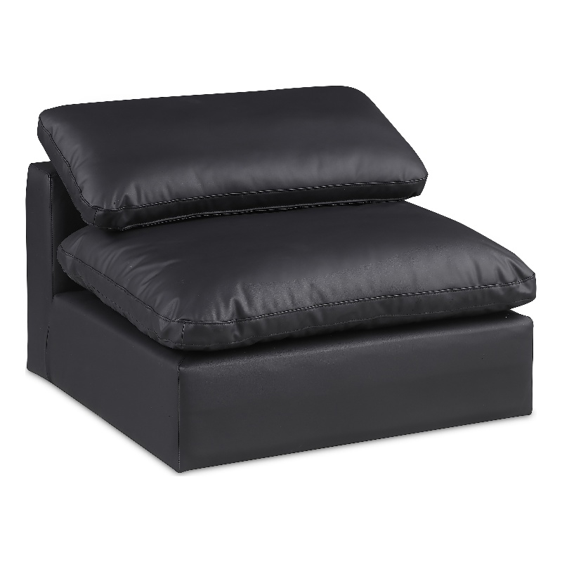 Meridian Furniture Comfy Black Vegan Leather Armless Chair