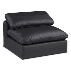 Meridian Furniture Comfy Black Vegan Leather Armless Chair