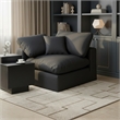 Meridian Furniture Comfy Black Vegan Leather Corner Chair