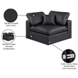Meridian Furniture Comfy Black Vegan Leather Corner Chair