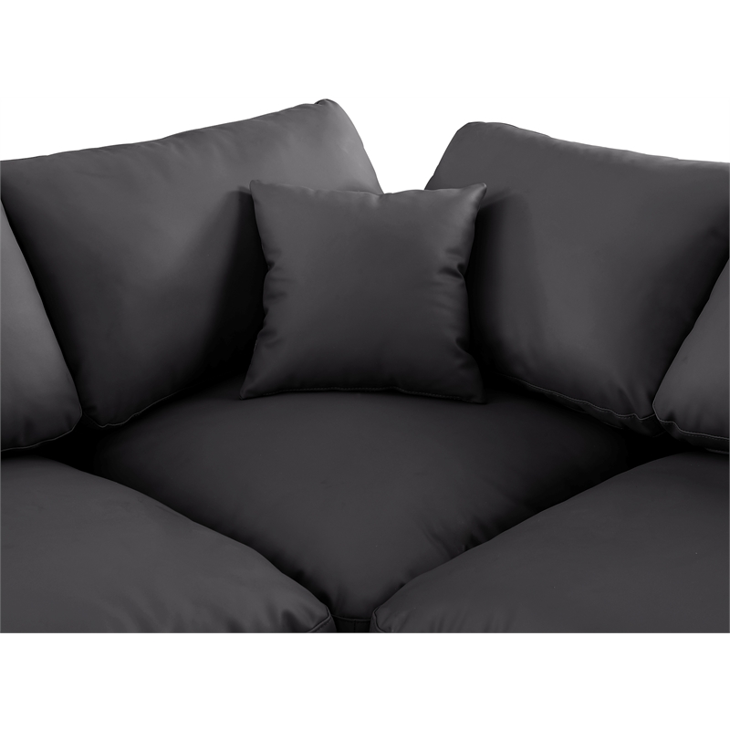 Meridian Furniture Comfy Black Vegan Leather Corner Chair