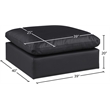 Meridian Furniture Comfy Black Vegan Leather Ottoman